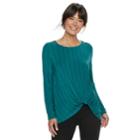 Women's Apt. 9&reg; Twist Front Tee, Size: Xl, Dark Blue