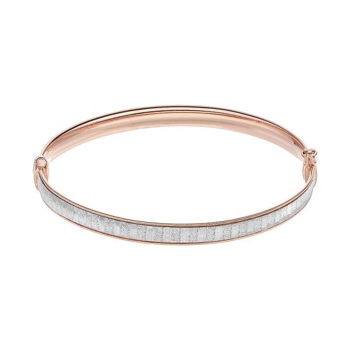 Sterling Silver Glitter Hinged Bangle Bracelet, Women's