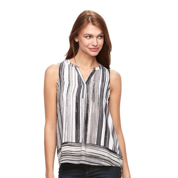 Women's Apt. 9&reg; Sleeveless Popover Top, Size: Medium, Dark Grey
