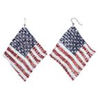 American Flag Nickel Free Kite Drop Earrings, Women's, Multicolor