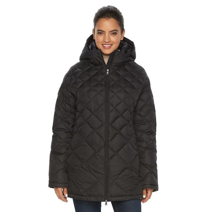 Women's Hemisphere Hooded Quilted Packable Down Jacket, Size: Medium, Black