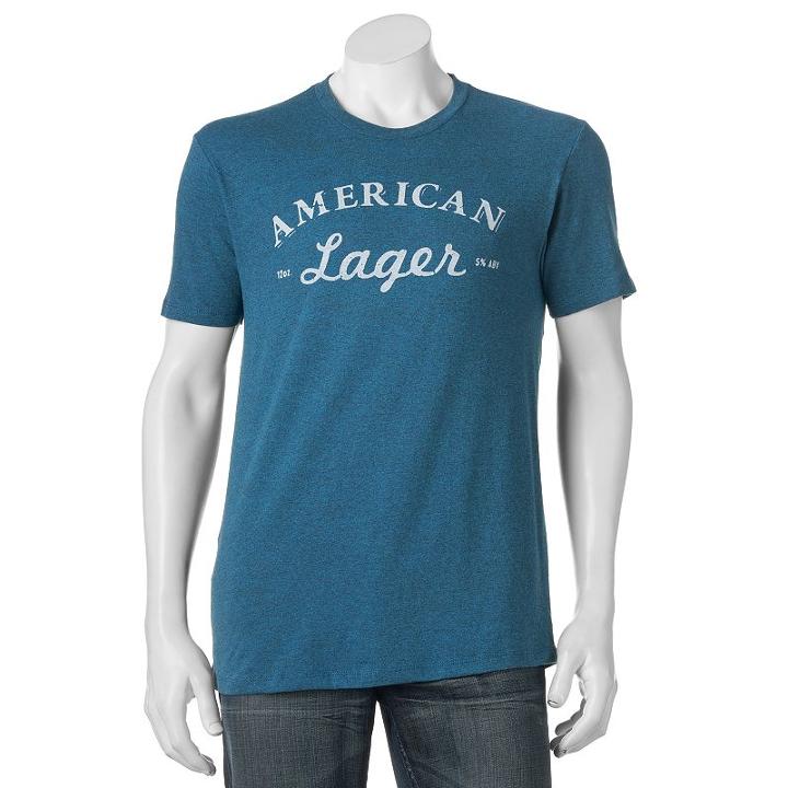 Sonoma Goods For Life, Men's &trade; American Lager Tee, Size: Medium, Turquoise/blue (turq/aqua)