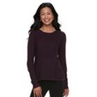 Women's Croft & Barrow&reg; Cozy Crewneck Sweater, Size: Xxl, Purple Oth