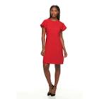 Women's Sharagano Flutter Sleeve Crepe Sheath Dress, Size: 14, Red