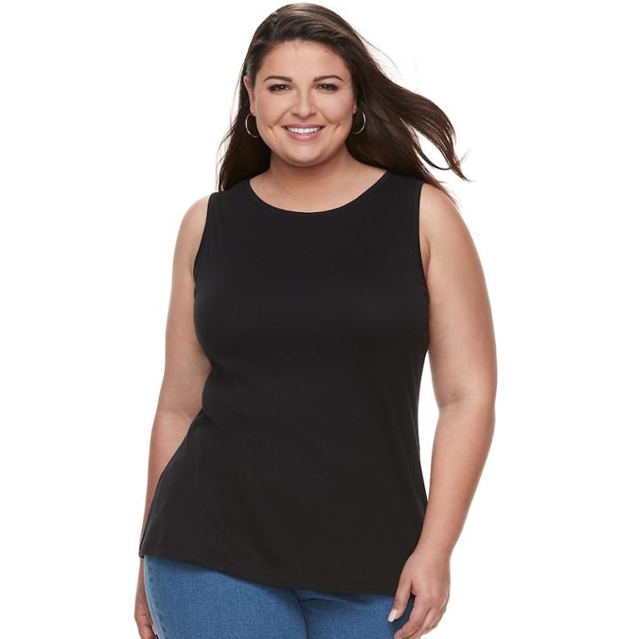 Plus Size Croft & Barrow&reg; Essential Tank, Women's, Size: 2xl, Black