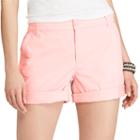 Women's Chaps Cuffed Twill Shorts, Size: 2, Pink