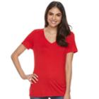 Women's Apt. 9&reg; Essential V-neck Tee, Size: Large, Med Red