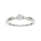 I Promise You Sterling Silver 1/10 Carat T.w. Diamond Flower Promise Ring, Women's, Size: 7, White