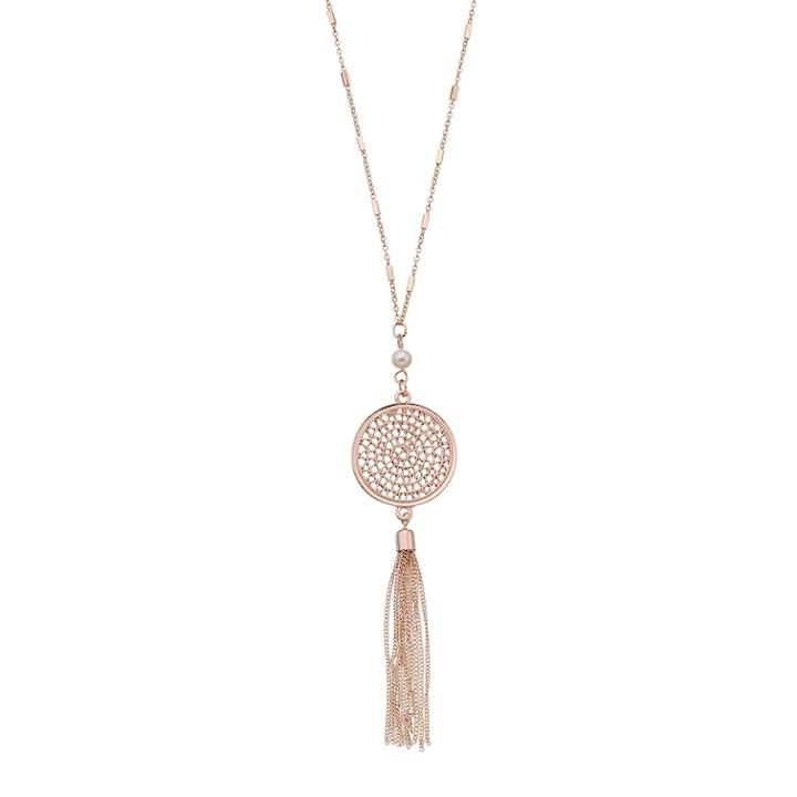 Lc Lauren Conrad Disc Tassel Necklace, Women's, White