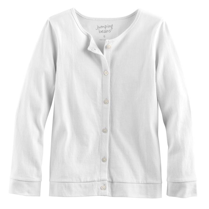 Baby Girl Jumping Beans&reg; Button-front Cardigan, Size: 9 Months, White