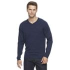 Men's Apt. 9&reg; Modern-fit 12gg Merino V-neck Sweater, Size: Medium, Blue (navy)