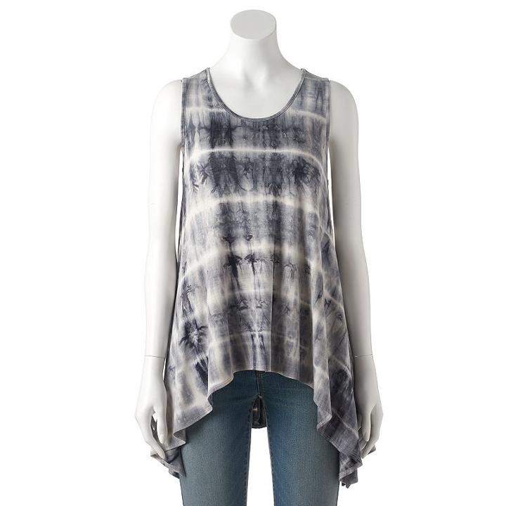 Women's Double Click Tie-dye Stripe Tank, Size: Small, Black