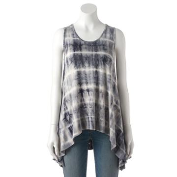 Women's Double Click Tie-dye Stripe Tank, Size: Small, Black