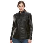 Plus Size Gallery Faux-leather Moto Jacket, Women's, Size: 3xl, Black