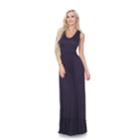 Women's White Mark Medine Shirred Maxi Dress, Size: Small, Blue (navy)