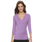 Women's Dana Buchman Printed Faux-wrap Top, Size: Xl, Med Purple