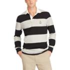 Men's Chaps Classic-fit Striped Rugby Polo, Size: Xl, Black