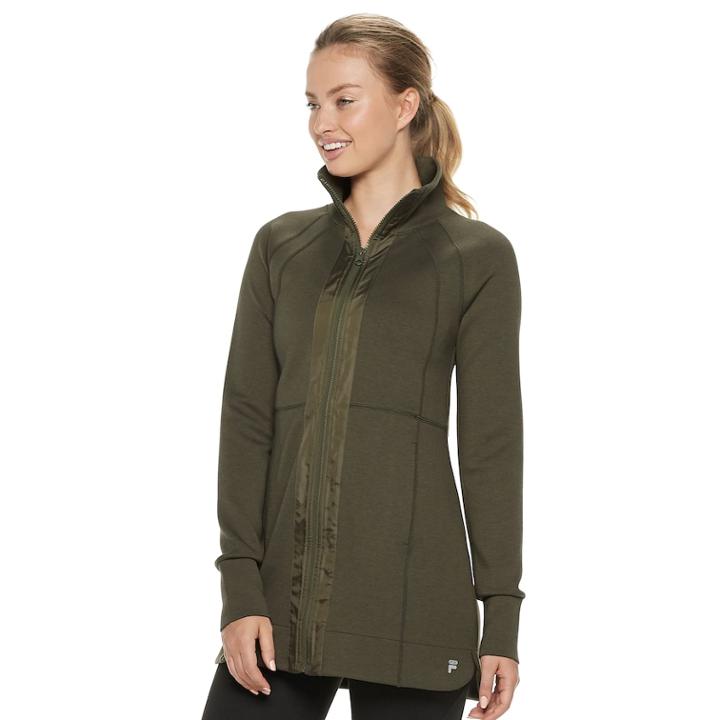 Women's Fila Sport&reg; Shirred Back Neck Jacket, Size: Large, Dark Brown