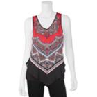 Juniors' Iz Byer Geometric Handkerchief Tank, Teens, Size: Small, Red