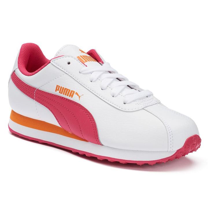 Puma Turin Jr. Girls' Shoes, Girl's, Size: 6, White