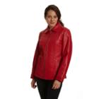 Women's Excelled Leather Scuba Jacket, Size: Medium, Red