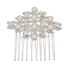 Simulated Pearl And Simulated Crystal Hair Comb, Women's, White