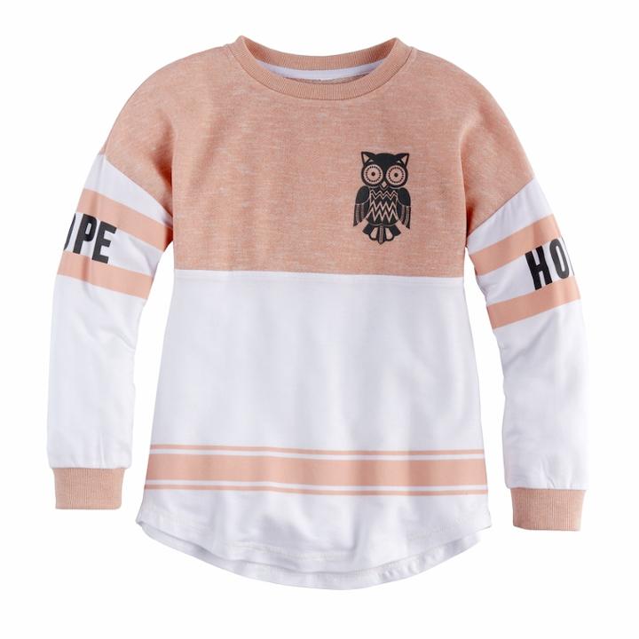 Girls 7-16 Miss Chievous Varsity Sweater, Size: Small, Light Pink