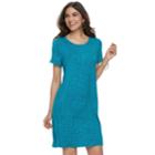 Women's Apt. 9&reg; Cuffed T-shirt Dress, Size: Large, Med Blue