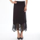 Women's Apt. 9&reg; Handkerchief Midi Skirt, Size: Medium, Black