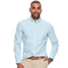 Men's Sonoma Goods For Life&trade; Flexwear Modern-fit Stretch Poplin Button-down Shirt, Size: Medium, Turquoise/blue (turq/aqua)
