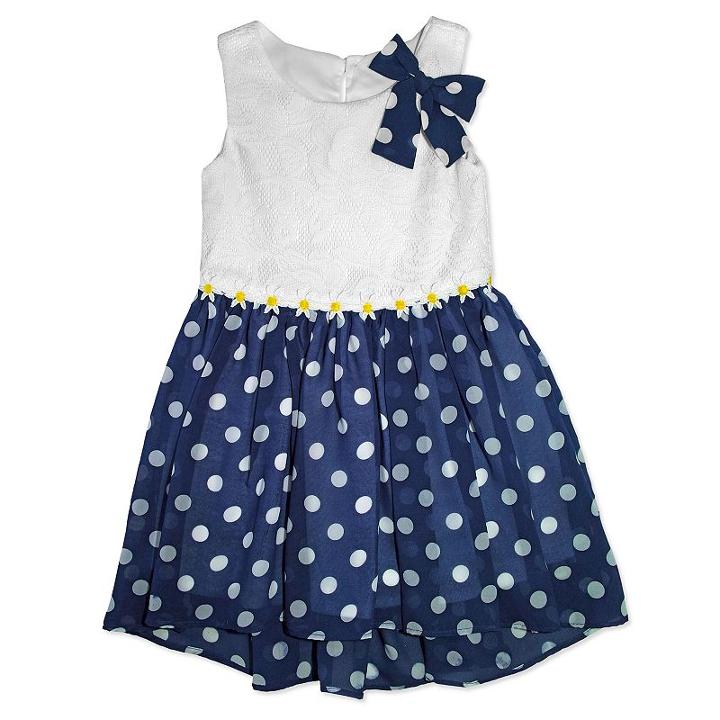 Girls 4-6x Nanette Dot Chiffon Dress, Girl's, Size: 6, White Oth