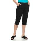 Women's Croft & Barrow&reg; Pull-on Snap Hem Skimmer Capris, Size: Xs, Black