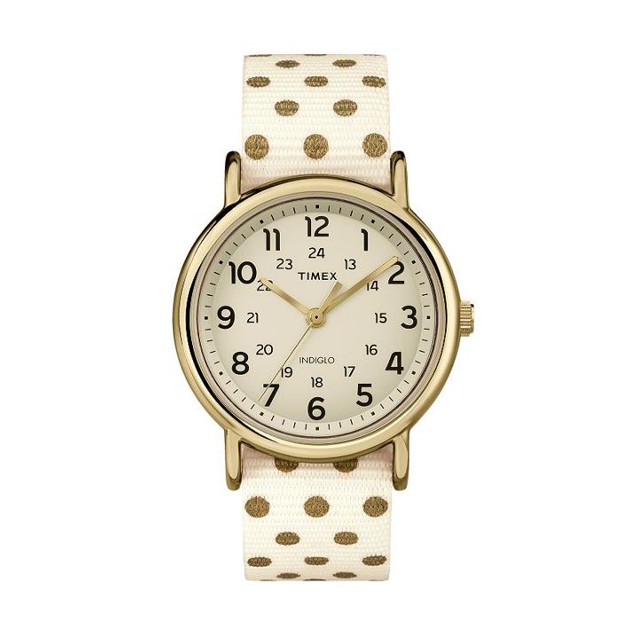 Timex Women's Weekender Polka Dot Reversible Watch - Tw2p66100jt, Size: Medium, White