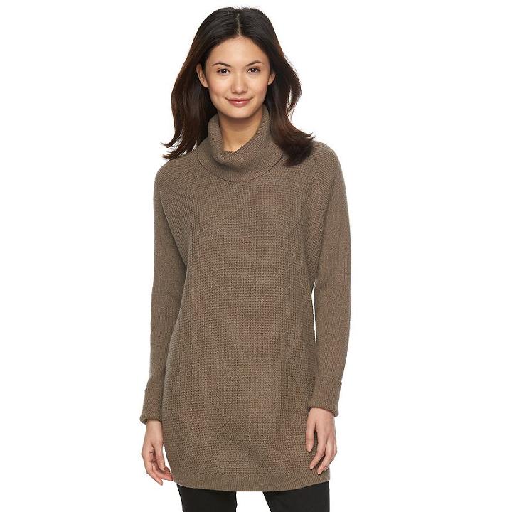 Women's Woolrich Clapshaw Cowlneck Shaker Tunic Sweater, Size: Xl, Med Grey