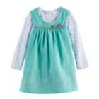 Baby Girl Nannette Snowflake Jumper And Long-sleeve Tee Set, Size: 12 Months, Turquoise/blue (turq/aqua)