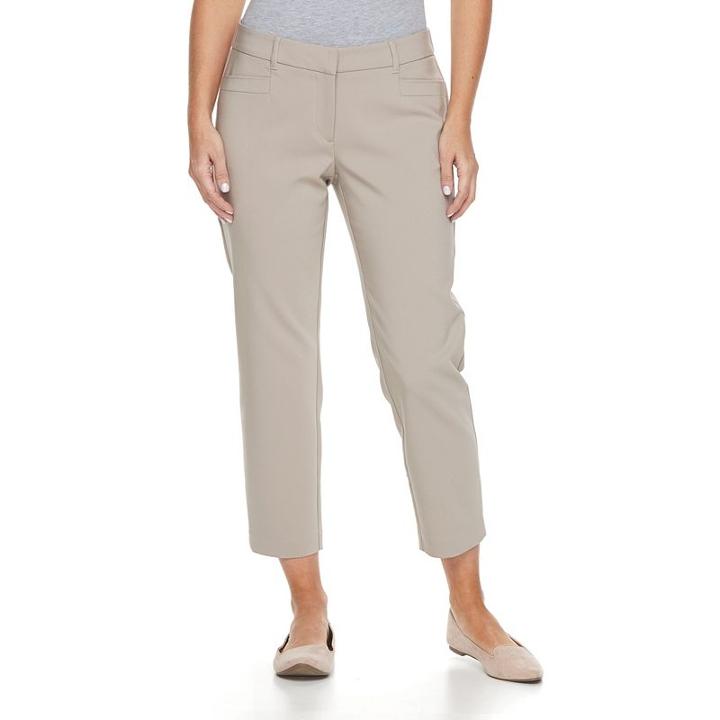 Petite Dana Buchman Crop Pants, Women's, Size: 12 Petite, Dark Brown