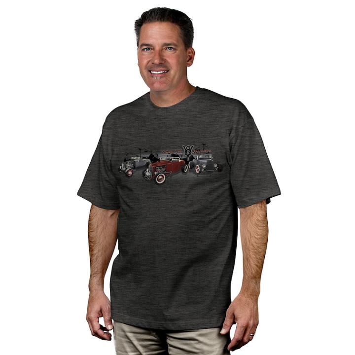 Men's Newport Blue Vehicle Graphic Tee, Size: Large, Dark Grey