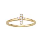 1/10 Carat T.w. Diamond 10k Gold Cross Ring, Women's, Size: 7, White