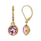 1928 Pink Faceted Circle Drop Earrings, Women's