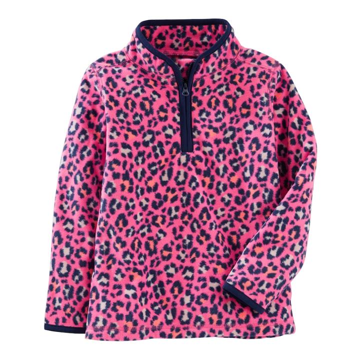 Girls 4-12 Oshkosh B'gosh Microfleece Half Zip Sweatshirt, Size: 10, Pink Print