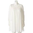Juniors' Plus Size Heartsoul Crochet Cold Shoulder Shift Dress, Girl's, Size: 2xl, Dark Beige
