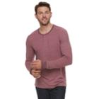 Men's Sonoma Goods For Life&trade; Double-knit Henley Tee, Size: Large, Dark Red