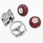 Insignia Collection Nascar Jeff Gordon Sterling Silver 24 Steering Wheel Charm And Bead Set, Women's, Red