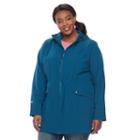 Plus Size Tek Gear Hooded Rain Jacket, Women's, Size: 3xl, Turquoise/blue (turq/aqua)