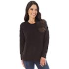 Women's Apt. 9&reg; Boucle Dot Crewneck Sweater, Size: Small, Black