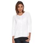 Women's Croft & Barrow&reg; Essential Jersey Cardigan, Size: Small, White