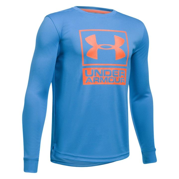Boys 8-20 Under Armour Textured Tech Top, Size: Small, Mako Blue Orange