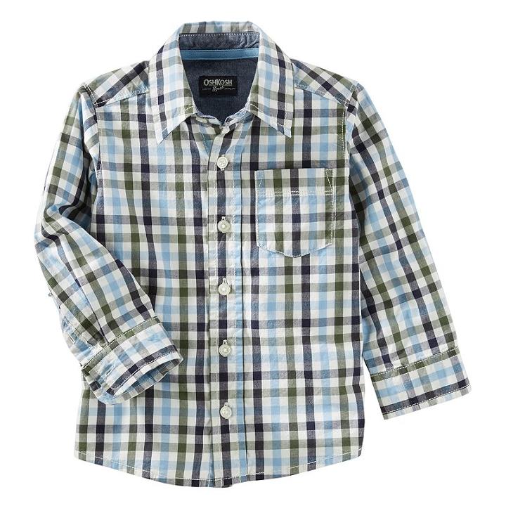 Boys 4-12 Oshkosh B'gosh Plaid Button Down Shirt, Size: 10, Ovrfl Oth
