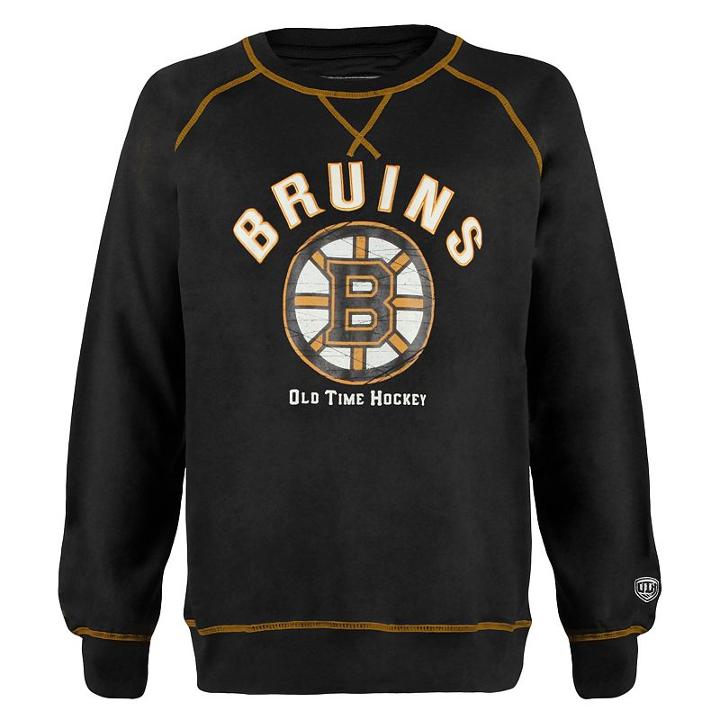 Men's Old Time Hockey Boston Bruins Miffen Fleece Sweatshirt, Size: Large, Black