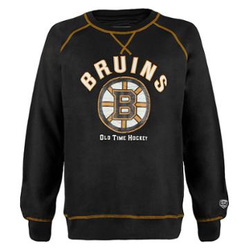 Men's Old Time Hockey Boston Bruins Miffen Fleece Sweatshirt, Size: Large, Black